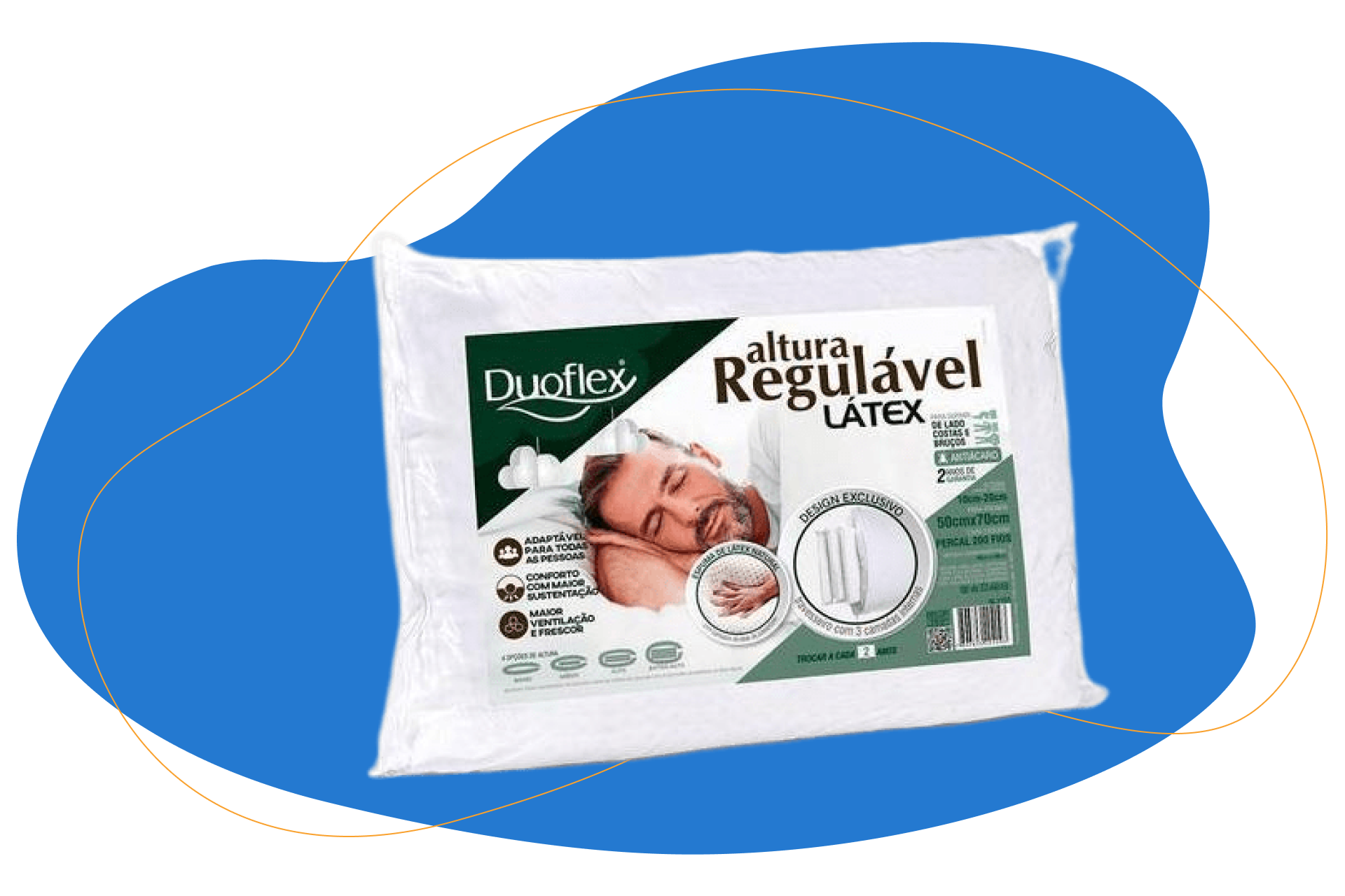 Travesseiro regulavel latex duoflex